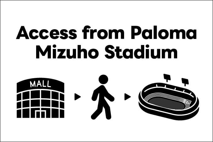 Access from Paloma Mizuho Stadium